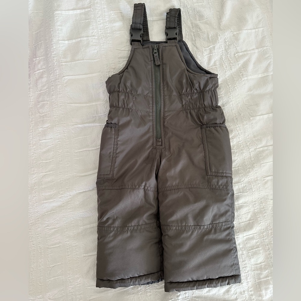 Carters Gray Snow Bib Pants 12 Months